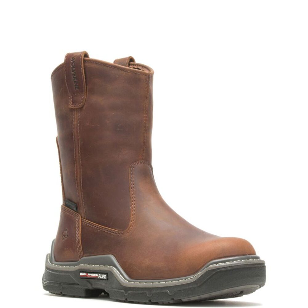 Wolverine Mens Raider DuraShocks Waterproof Composite Toe Brown Boots (NWT) - Picture 2 of 5